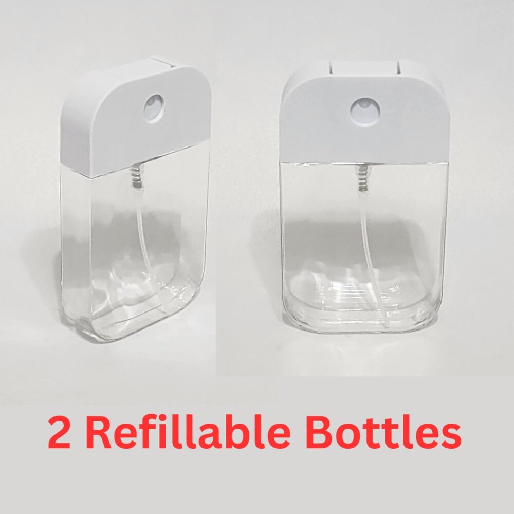 2-Qty Brand New CLEAR Refillable Compact Automizer 1.7 oz / 50 ml Spray Bottles